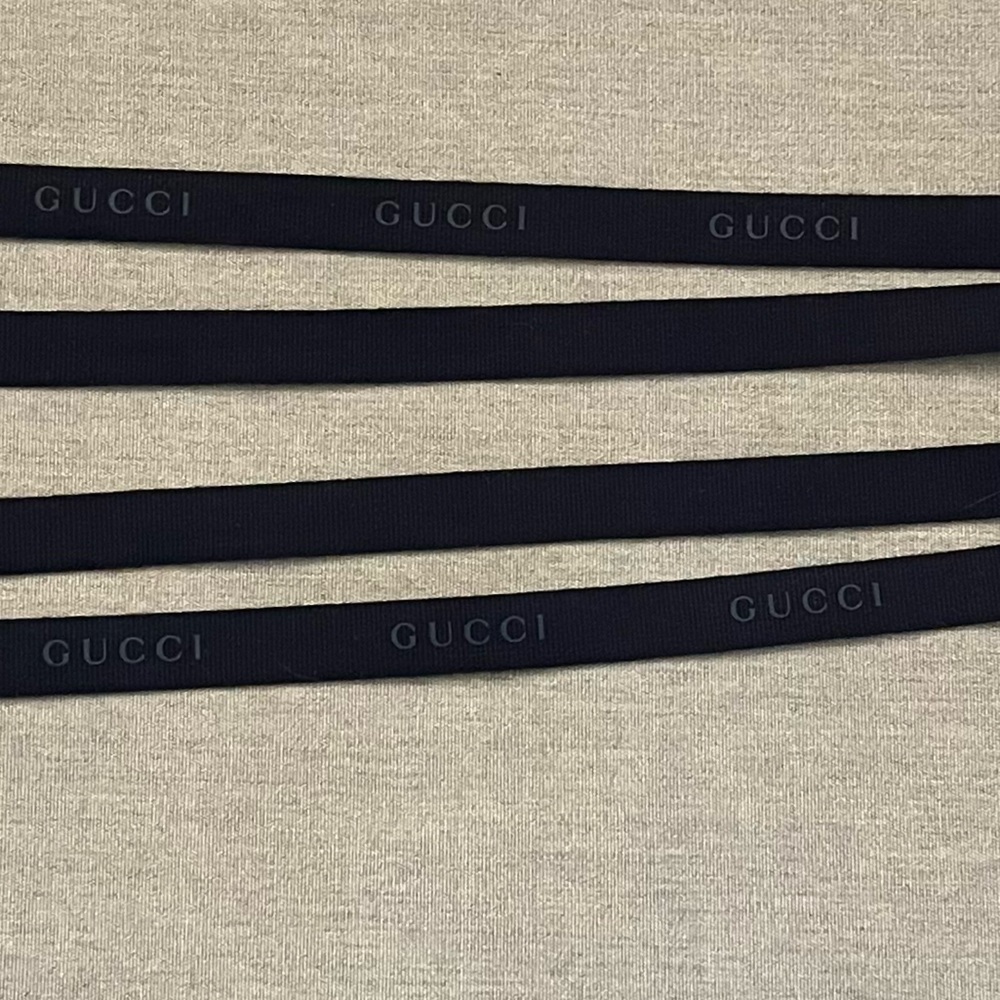 Authentic Gucci Black Embossed Logo Ribbon